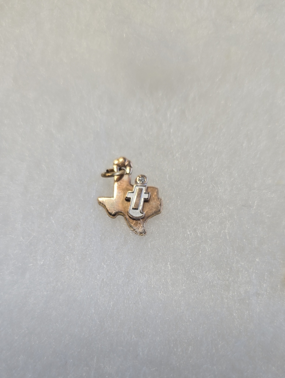 1/10 10K Gold Texas Map Cross Pendant Charm - Texas Instruments